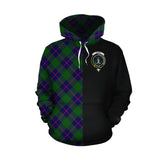 Shaw Modern Tartan Hoodie Half of Me - Cross Style